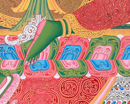 Green Tara Thangka Print | Himalayan Wall Decor | Goddess Of Compassion