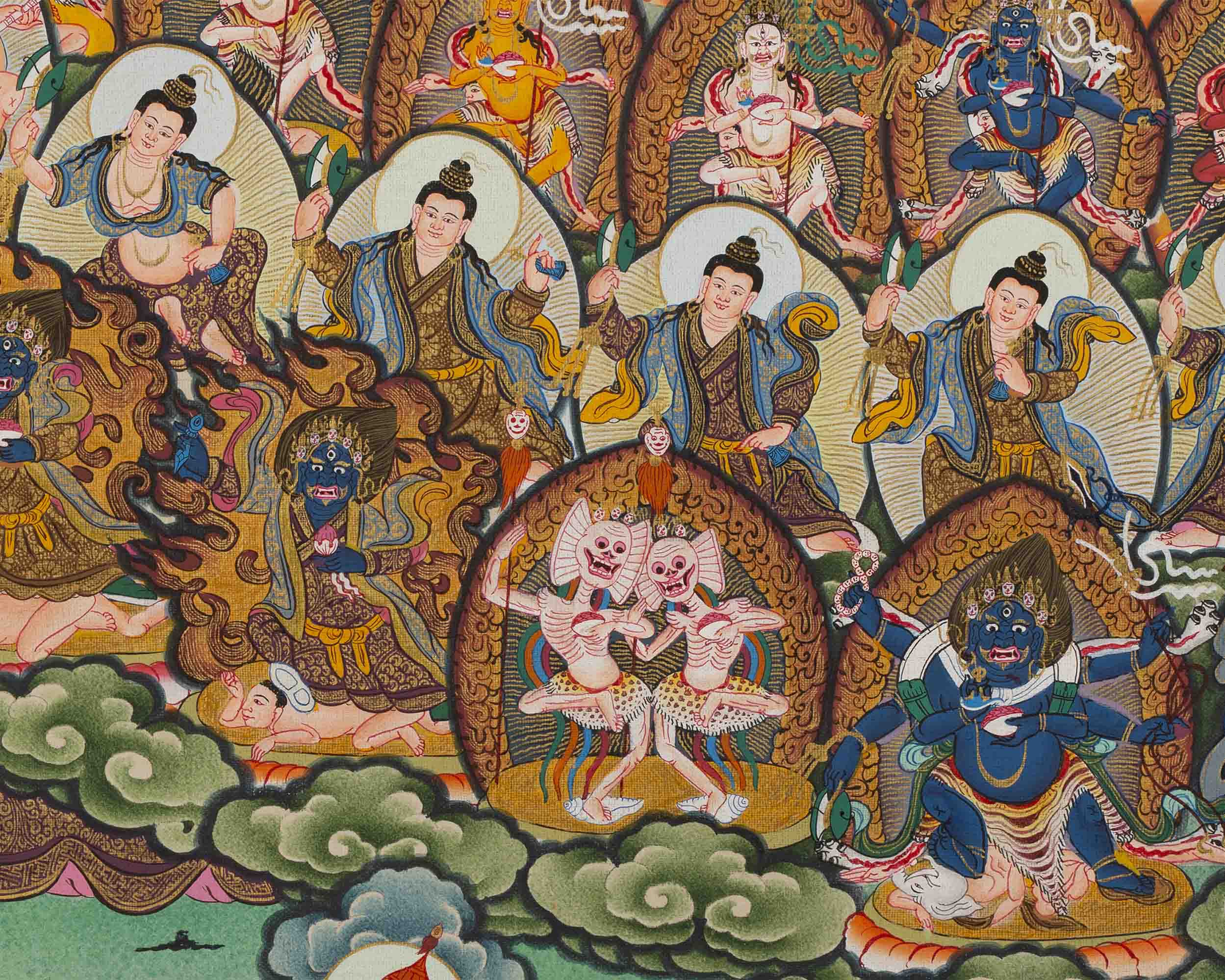 Labdron Lineage Tree Print | Tibetan Traditional Artwork