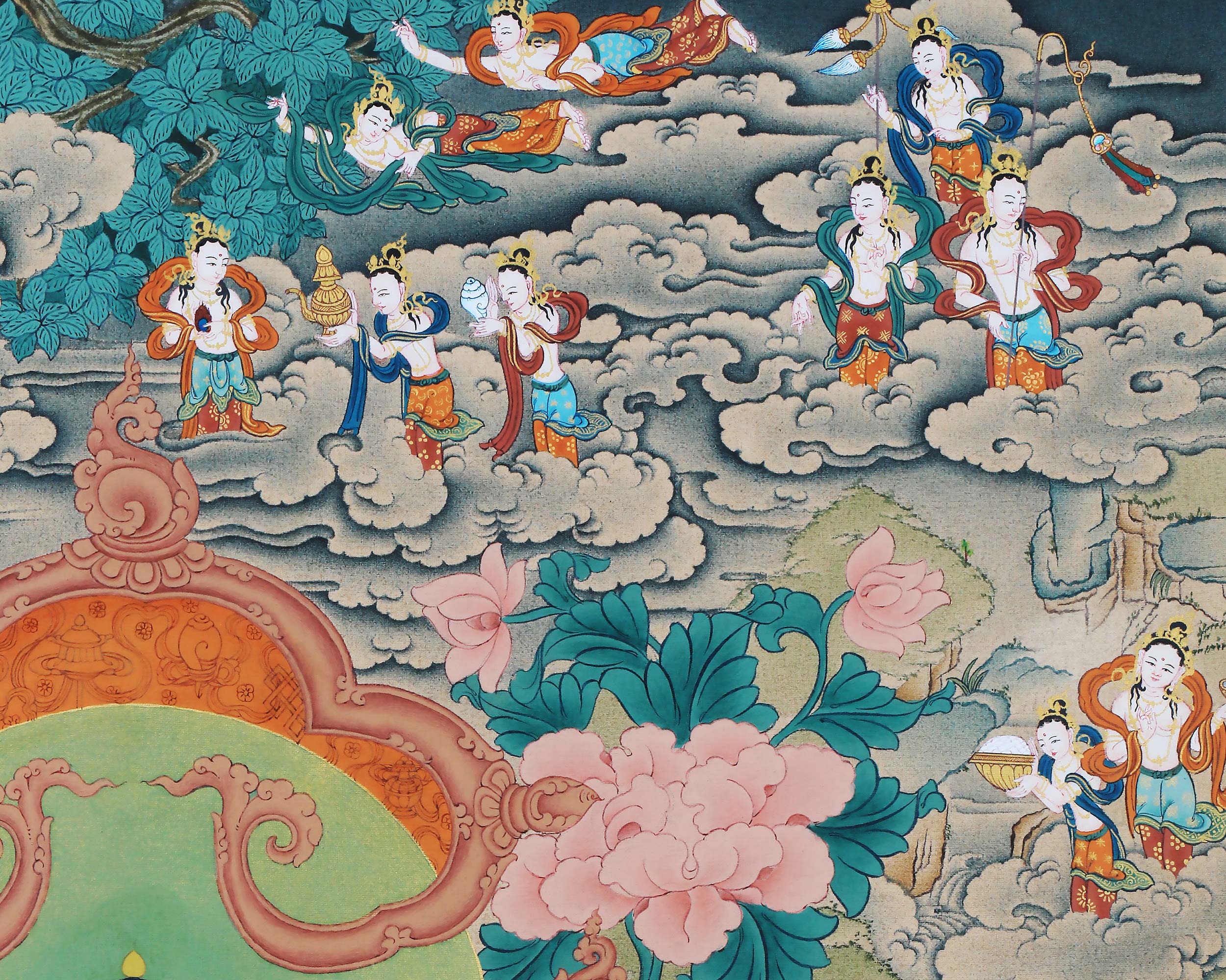 Buddha Shakyamuni Thangka, High Quality Giclee Canvas Print, Digital Print