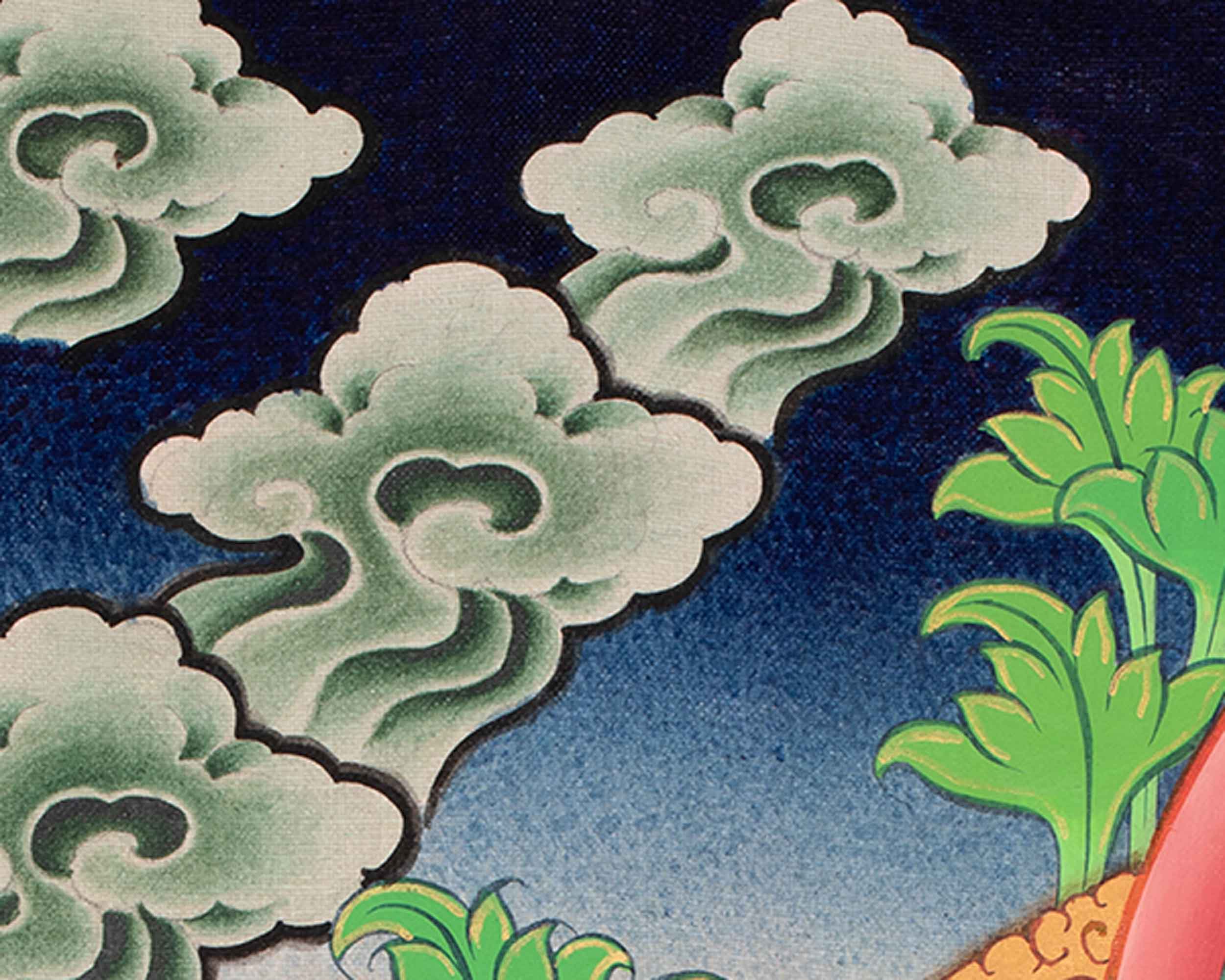 Shakyamuni Buddha Art | Hand Painted Sacred Thangka Painting | Spiritual Wall Decors
