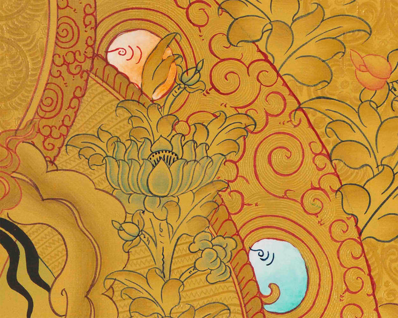 Full 24K Gold Green Tara Thangka | Wall Decoration Art