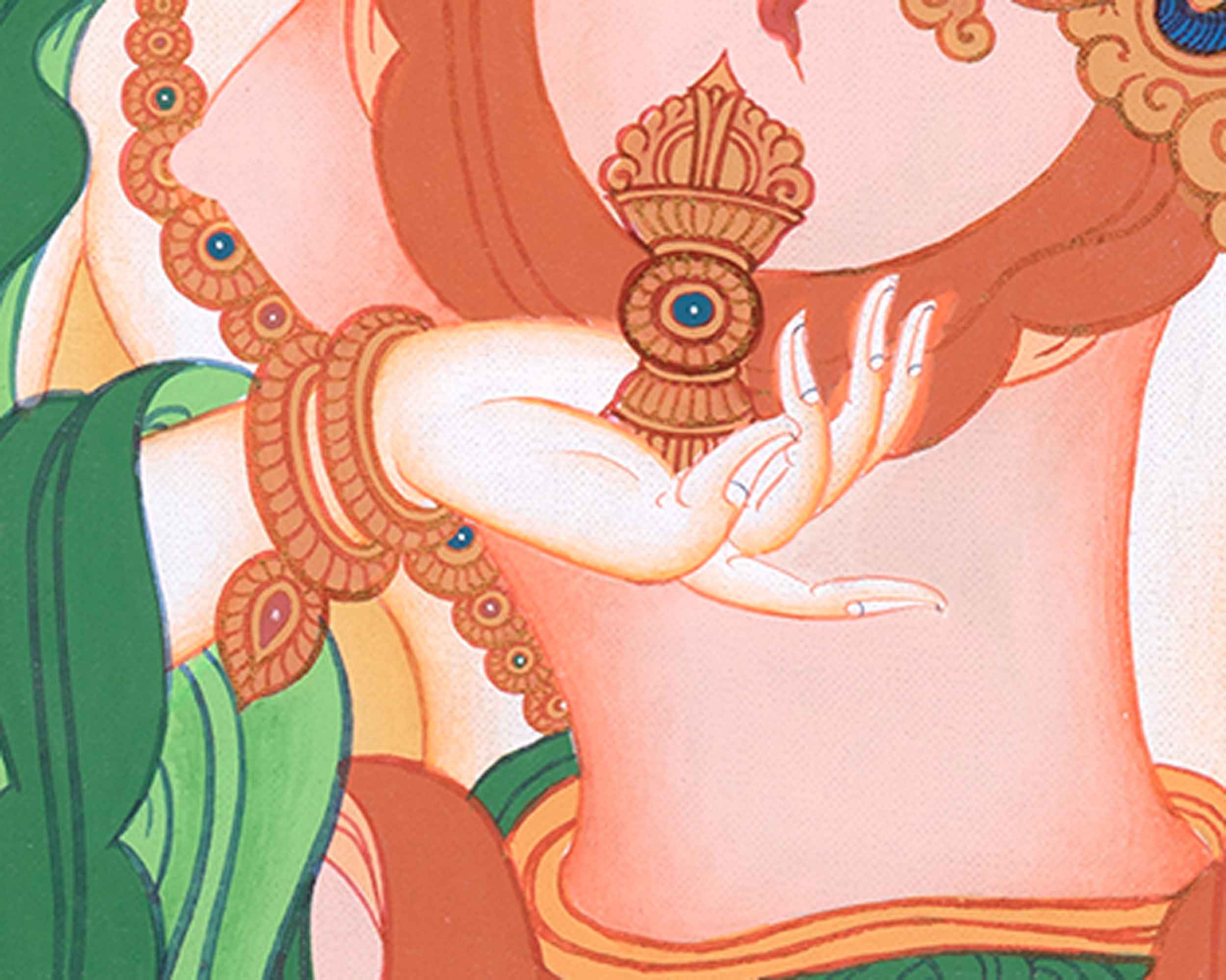 Vajrasattva with Consort Thangka Art | Traditional Yab-Yum Painting | Religious Decors