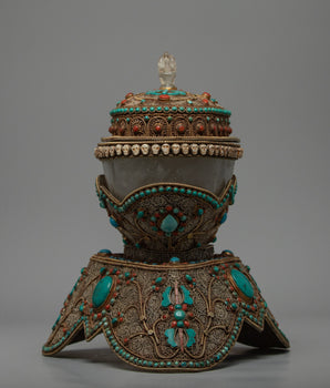 Buddhist Crystal Kapala | Tibetan Ritual Item