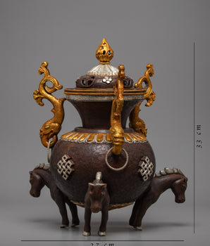 Horse Incense Burner | Handcrafted Nepalese Artifacts | Gift For Buddhist