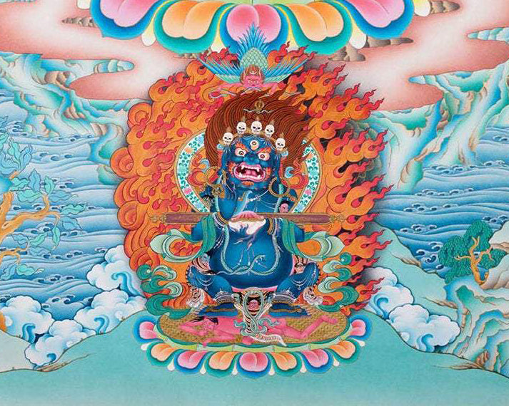 Hevajra With Eight Dakinis Thangka | Tibetan Vajrayana Print
