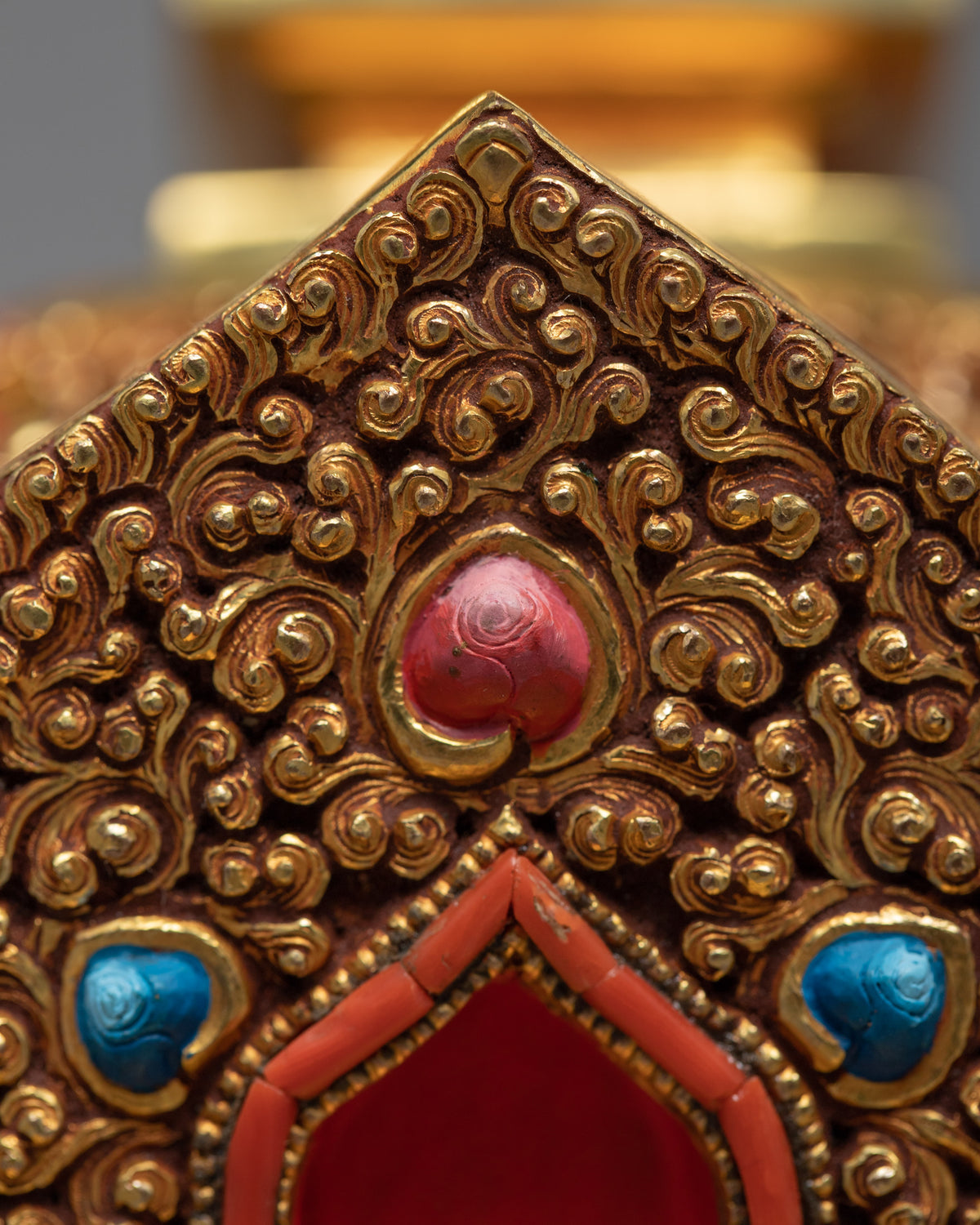 Gold Plated Stupa | Unique Decorative Object | Gift For Buddhist