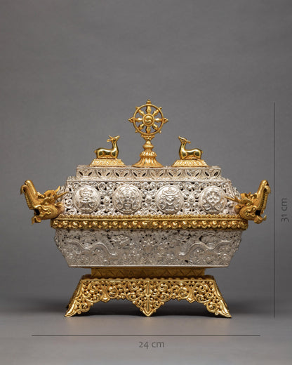 Decorative Incense Burner | Golden Tibetan Ritual Burner