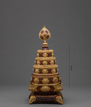 Mandala for Meditation | Handcarved and Gold Plated | Buddhist Altar Supplies