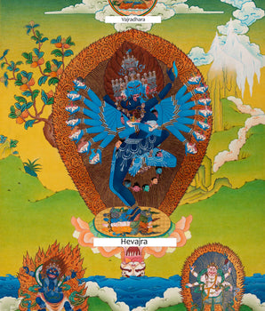 Hevajra Nairatmya, Wrathful Yidam Thangka, Hand Painted Tibetan Art