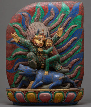 Yamantaka Wooden Statue