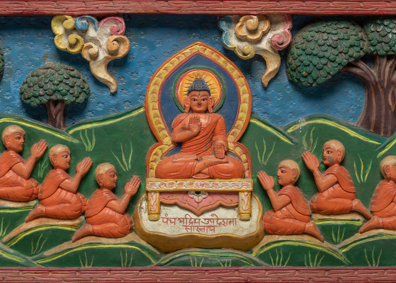 Buddha Life History Wall Panel for Home Decor | Handcrafted Himalayan Art With History