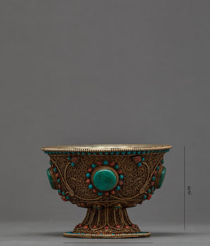 Tibetan Offering Bowls | Filigree Carving | Buddhist Altar Offerings