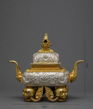 Traditional Incense Burner | Gold Plated Traditional Zen Room Decor | Ritual items