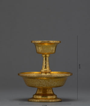 The Golden Drink Offering | Ancient Serkyem Set | Buddhist ritual Kit