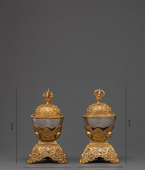 Tantric Offering Skull Cup | Zen Decorative Object | Kapala Set