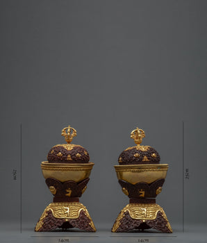 Buddhist Kapala Set | Esoteric Ritual Objects | Skull Cup