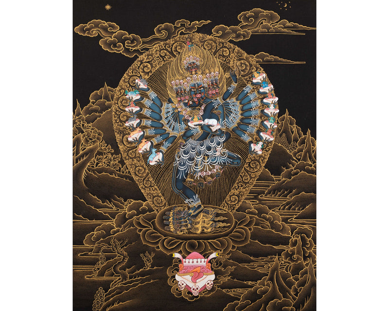 Hevajra with Nairatmya, Tibetan Yidam Thangka