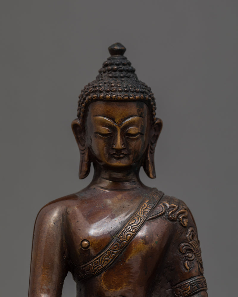 7.4" Shakyamuni Buddha Statue | Vintage Decoratives | Nepal Antiques Craft