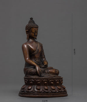 7.4" Shakyamuni Buddha Statue | Vintage Decoratives | Nepal Antiques Craft