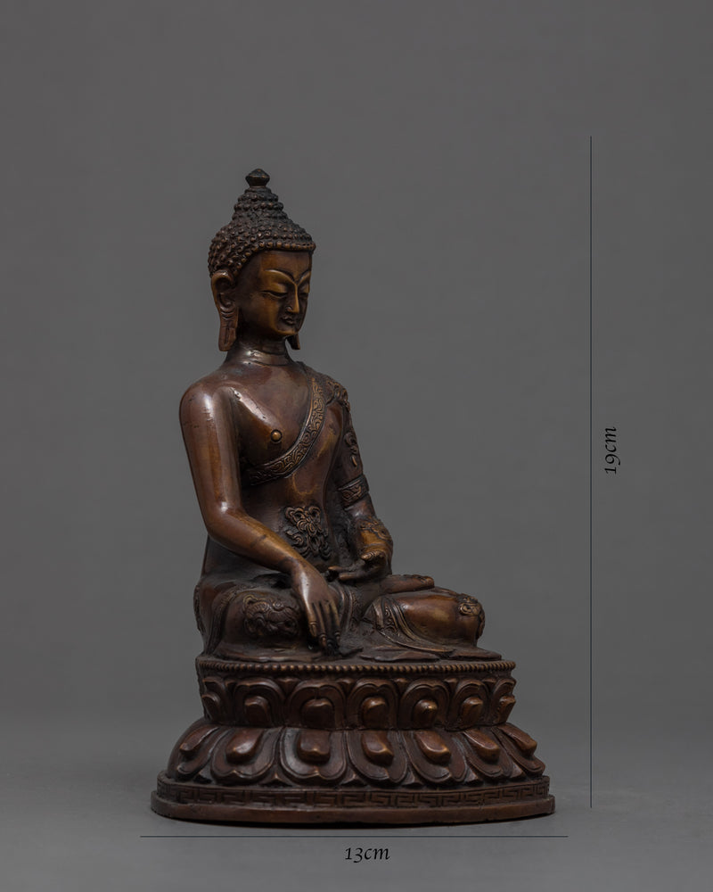 7.4" Shakyamuni Buddha Statue | Vintage Decoratives | Nepal Antiques Craft