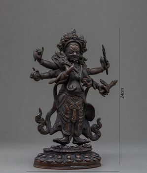 Handmade White Mahakala Statue | Vintage Collectibles