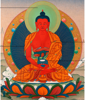24K Gold Amitabha Thangka | Tibetan Buddha Painting