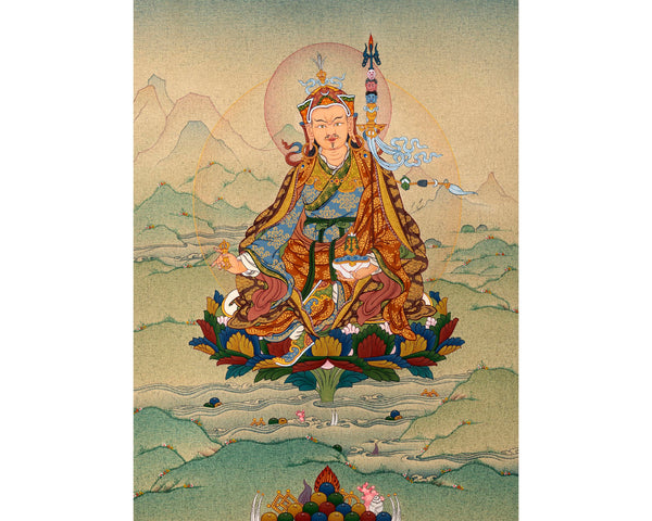 Guru Rinpoche | Padmasambhava Thangka | Hand Painted Tibetan Painting