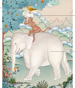 The Four Harmonious Friends | Honoring the Age | Tibetan Thangka