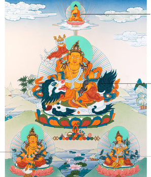 Namtoshe Thangka | Jambala Vasundhara | Tibetan Buddhist Wealth Deities
