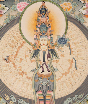 1000 Armed Avalokiteshvara | Chenresig Thangka | Religious Artwork