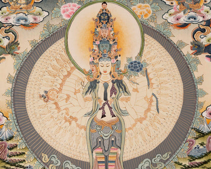 1000 Armed Avalokiteshvara | Chenresig Thangka | Religious Artwork