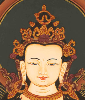 Chengrezig  Thangka Painting | Religious Tibetan Wall Art