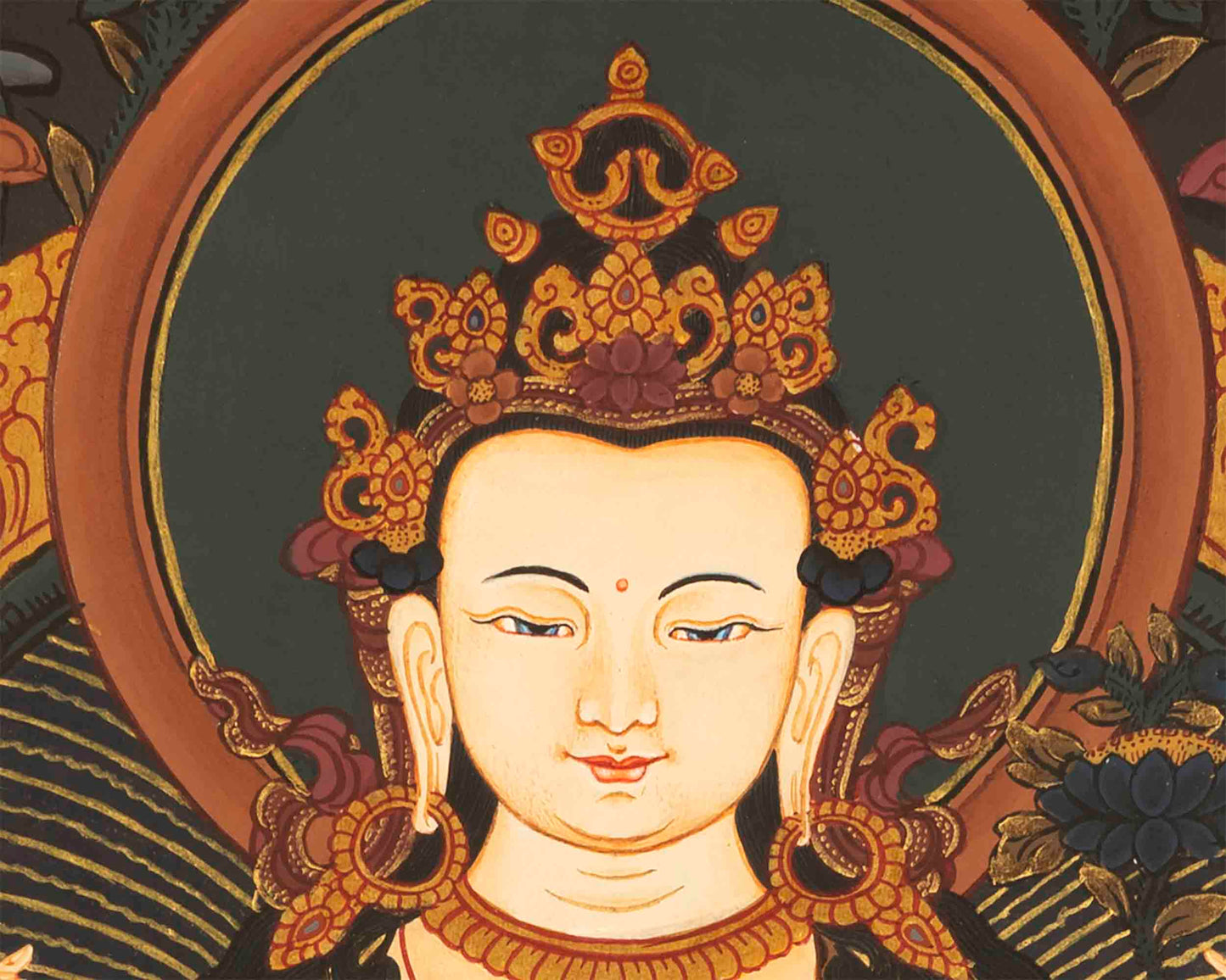 Chengrezig  Thangka Painting | Religious Tibetan Wall Art