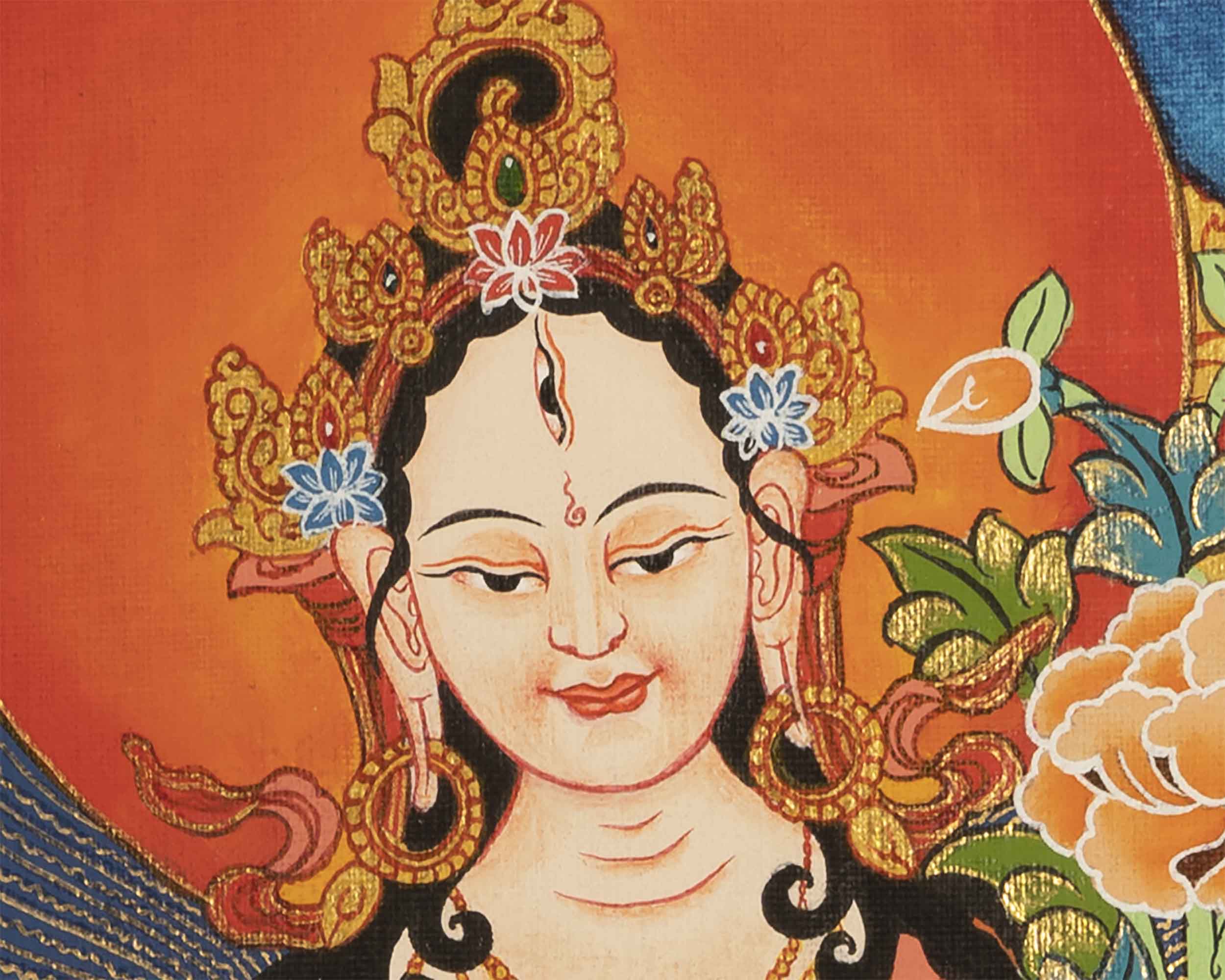 Handpainted  White Tara | Tibetan Buddhist Art