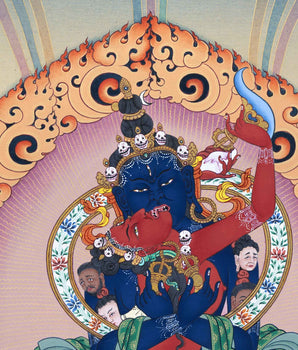 Tibetan Heruka Chakrasamvara Thangka Print | Vajrayana Deity Canvas Art For Ceremonies