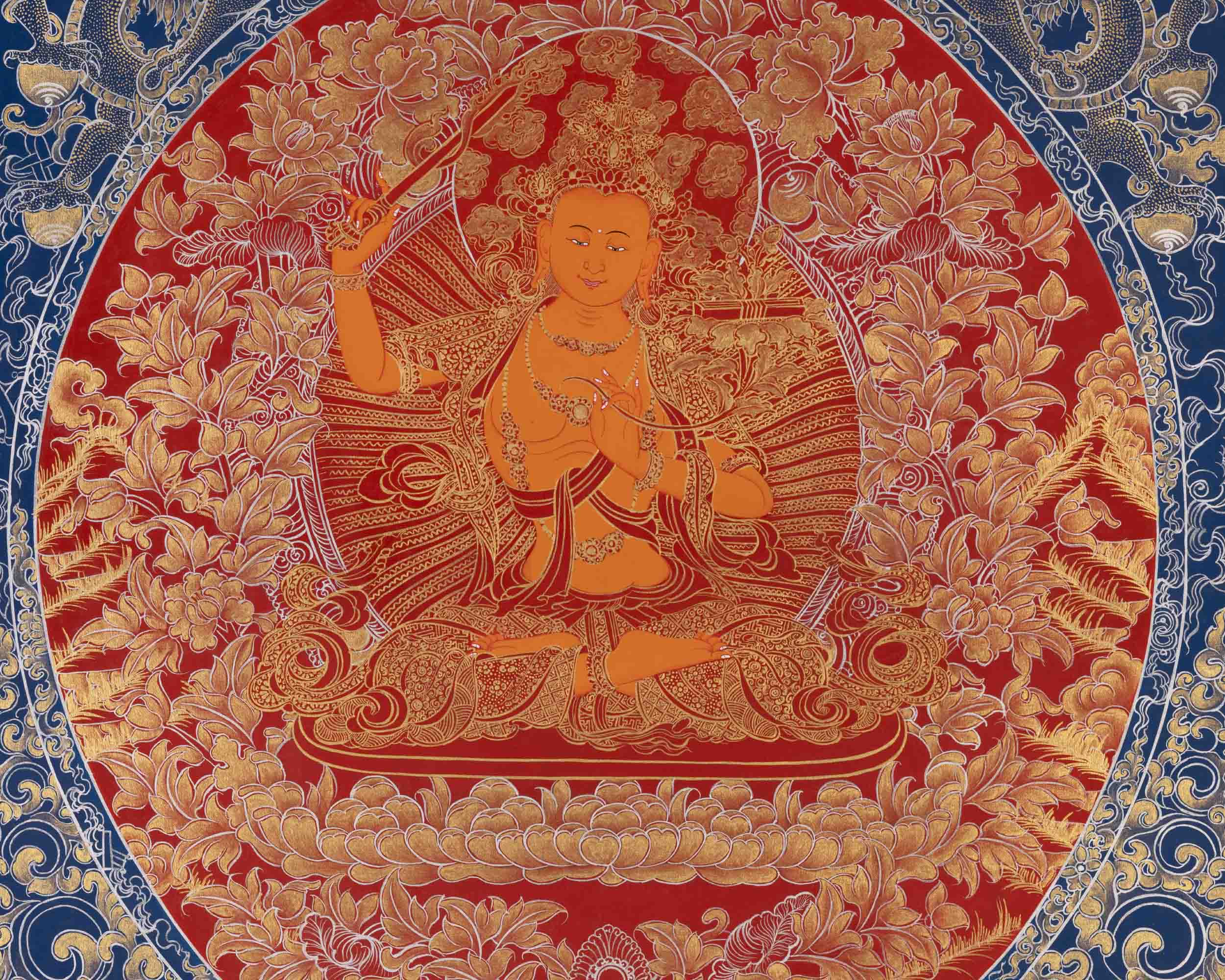 Bodhisattva Manjushree Thangka | Religious Art | Buddhist Gifts