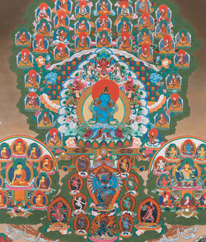 Sakya Refuge Tree Thangka | Vajradhara lineage | Tibetan Traditional Art