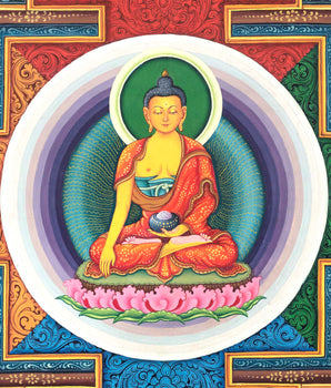 Buddha Shakyamuni Mandala | Newari Thangka Print