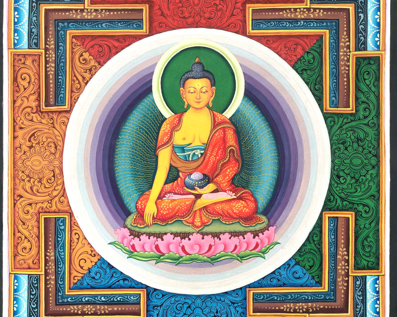 Buddha Shakyamuni Mandala | Newari Thangka Print