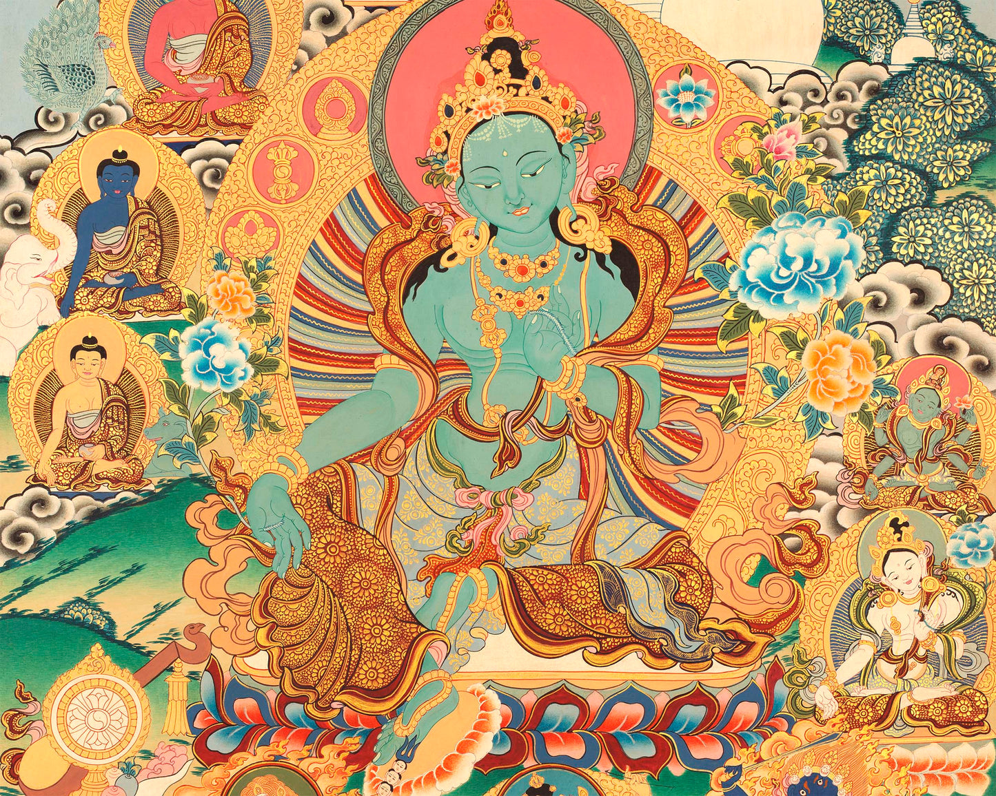 Goddess Green Tara | Tibetan Traditional Art | Digital Print