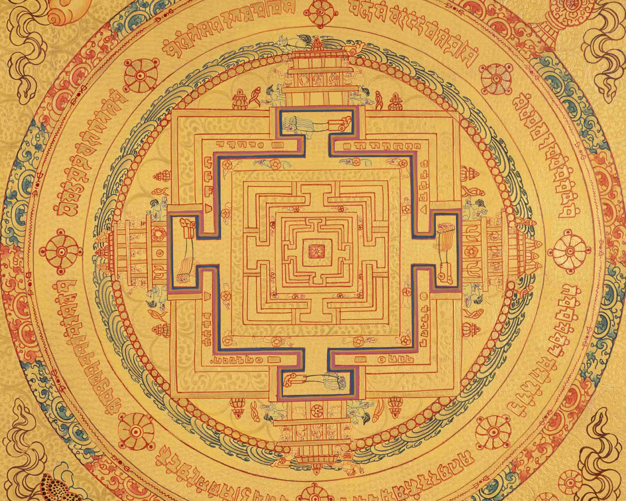 Religious Mandala Thangka | Tibetan Artwork | Traditional Wall Decors