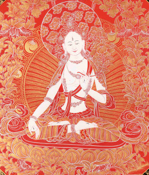 White Tara Thangka | Female Bodhisattva Art | Wall Decors