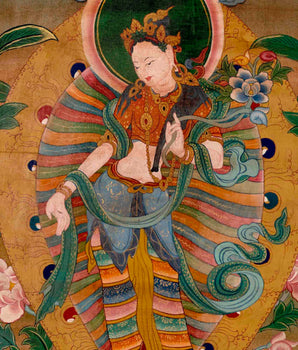 Vintage Padmapani Lokeshvara Art | Tibetan Traditional Thangka | Wall Decors