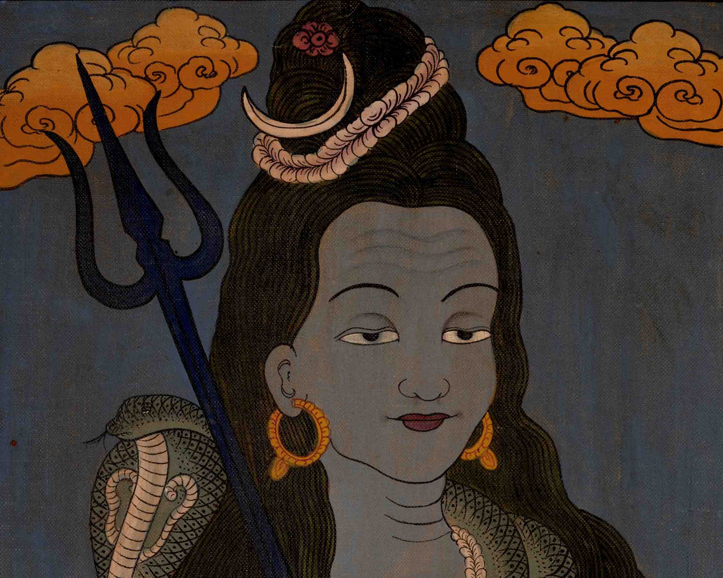 Lord Shiva Thangka | Religious Handpainted Art | Wall Decors