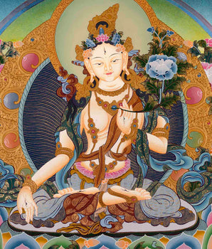 White Tara Art | Traditional Tibetan Thangka | Wall Decors