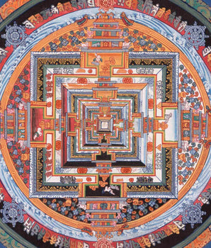 Kalachakra Mandala With Dragon Border | Religious Buddhist Thangka