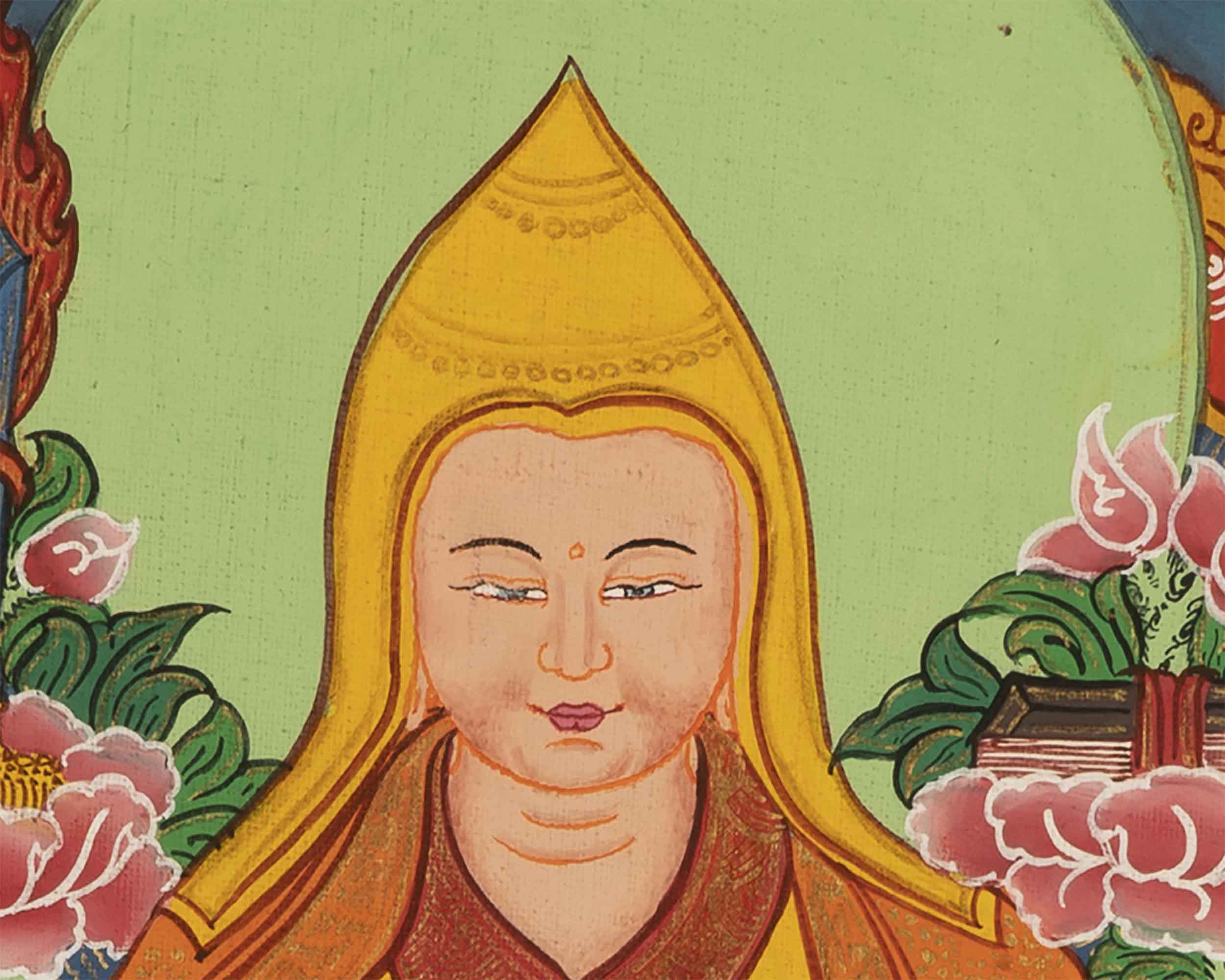 Tsongkhapa Tibetan Thangka | Art Painting for Meditation