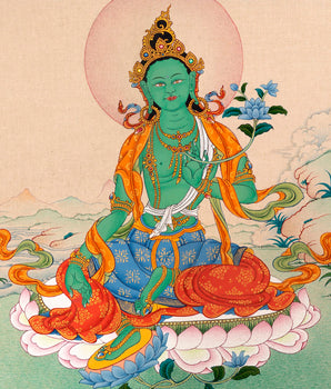 Green Tara | Tibetan Thangka Painting