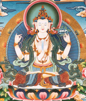 Avalokiteshvara Chenresig Thangka | Buddhist Religious Art | Wall Decors