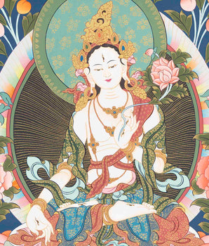 White Tara Thangka Painting | Religious Art | Wall Decors